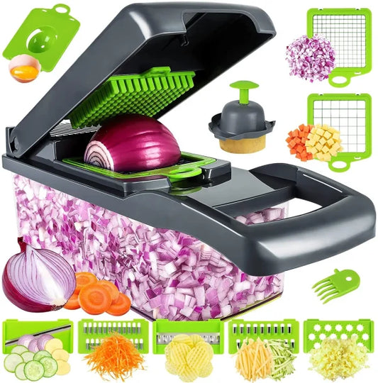 Primify.shop™-16-in-1 Multifunctional Vegetable Cutter & Chopper with Container